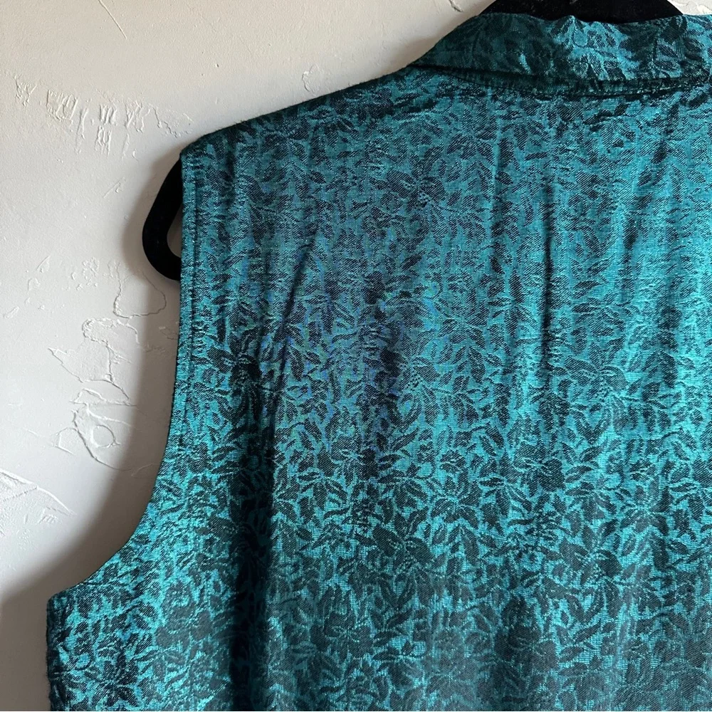 Vintage Coldwater Creek Tapestry Vest Bohemian Boho Artsy Chic Paisley Sz L Silk